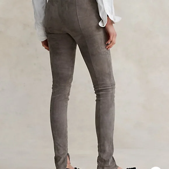 Polo Ralph Lauren Lamb-Suede Skinny Pants - Picture 3 of 7